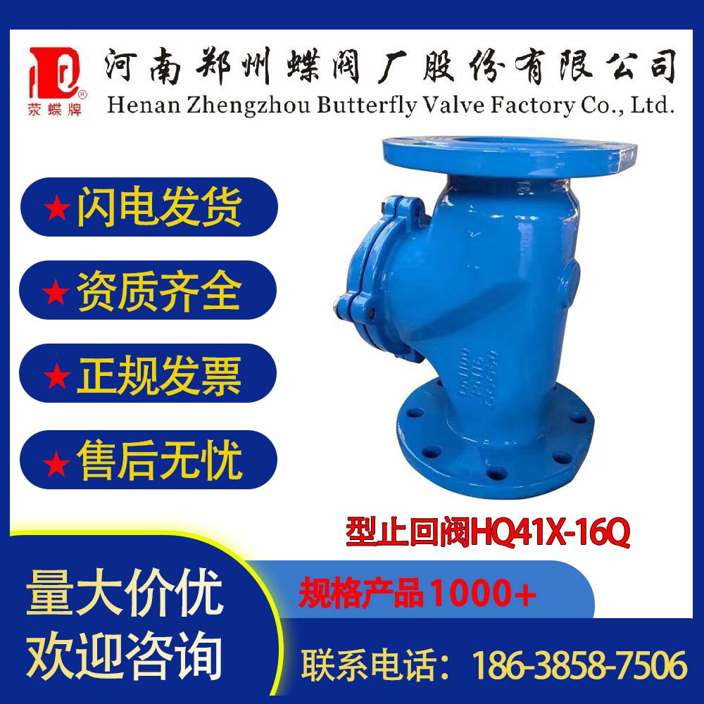 壹号娱乐蝶阀厂球型止回阀HQ41X-16Q铸铁球形污水滑道滚球单向阀